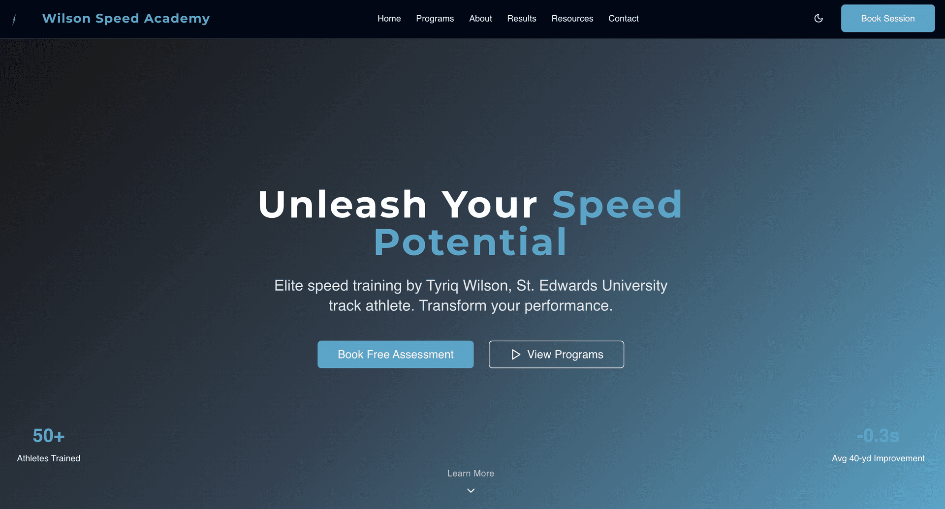 WSA Speed Academy website preview